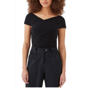 4th & Reckless Wyatt Off The Shoulder Bodysuit Womens S Small Ribbed Snap Button